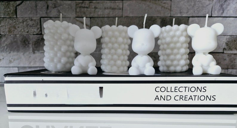 set of 3 bubble candles and 3 bears image 2