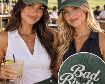 Bad Birdies embroidered golf hat, Golfer cap with embroidery, women's golfing league matching hats, tournament outfit, gift golf lovers