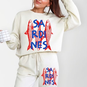 Sardines sweatshirt, trendy tinned fish club shirt, tomato girl aesthetic gift, fish girl shirt, anchovies shirt, hipster fish tin gift