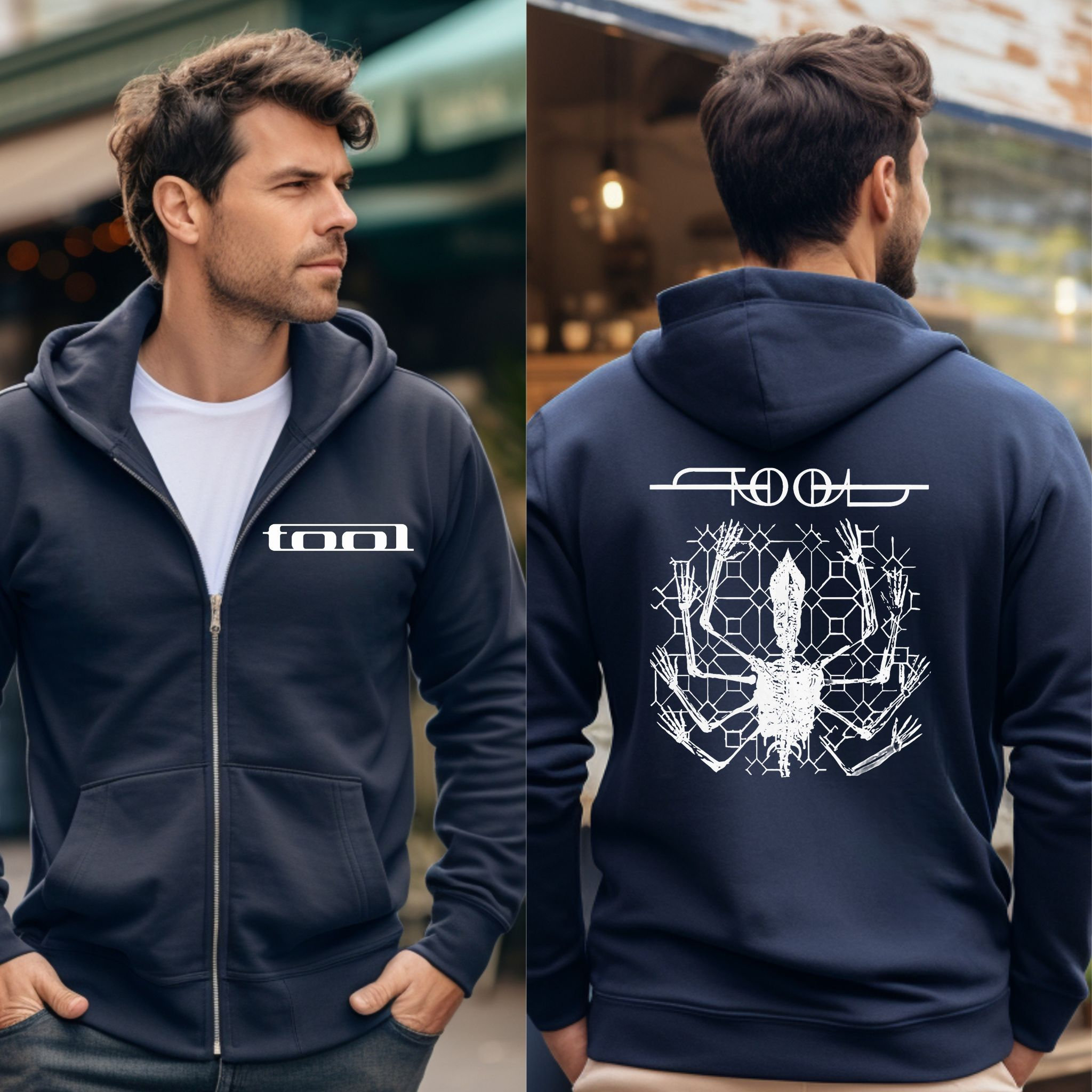 Tool Band Unisex Zip up Hooded Sweatshirt Tool Grunge Band Tour