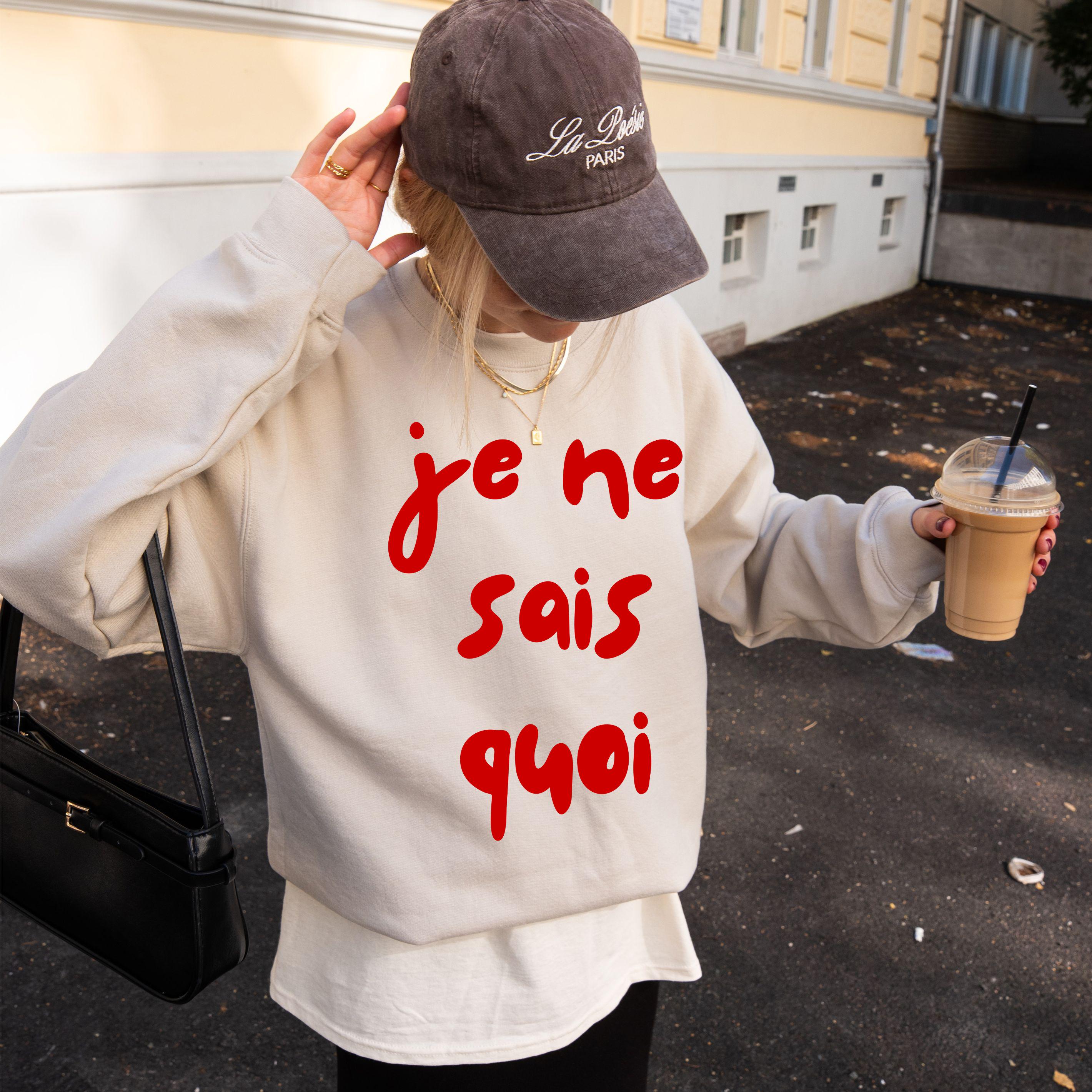je ne sais quoi sweatshirt, french girl style shirt, french enough shirt, travel to france apparel, Paris shirt, aesthetic summer clothing