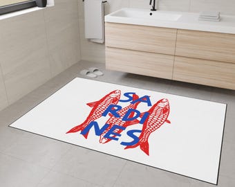 Sardines Heavy Duty Floor Mat - Durable Entry Rug for Fish Enthusiasts, Tinned fish Kitchen Decor, Maritime Outdoor Mat, Fisherman core rug