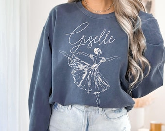 Giselle classical ballet sweatshirt, retro ballerina shirt, trendy balletcore clothing, pointe dancer gift, in my ballet era, merde apparel