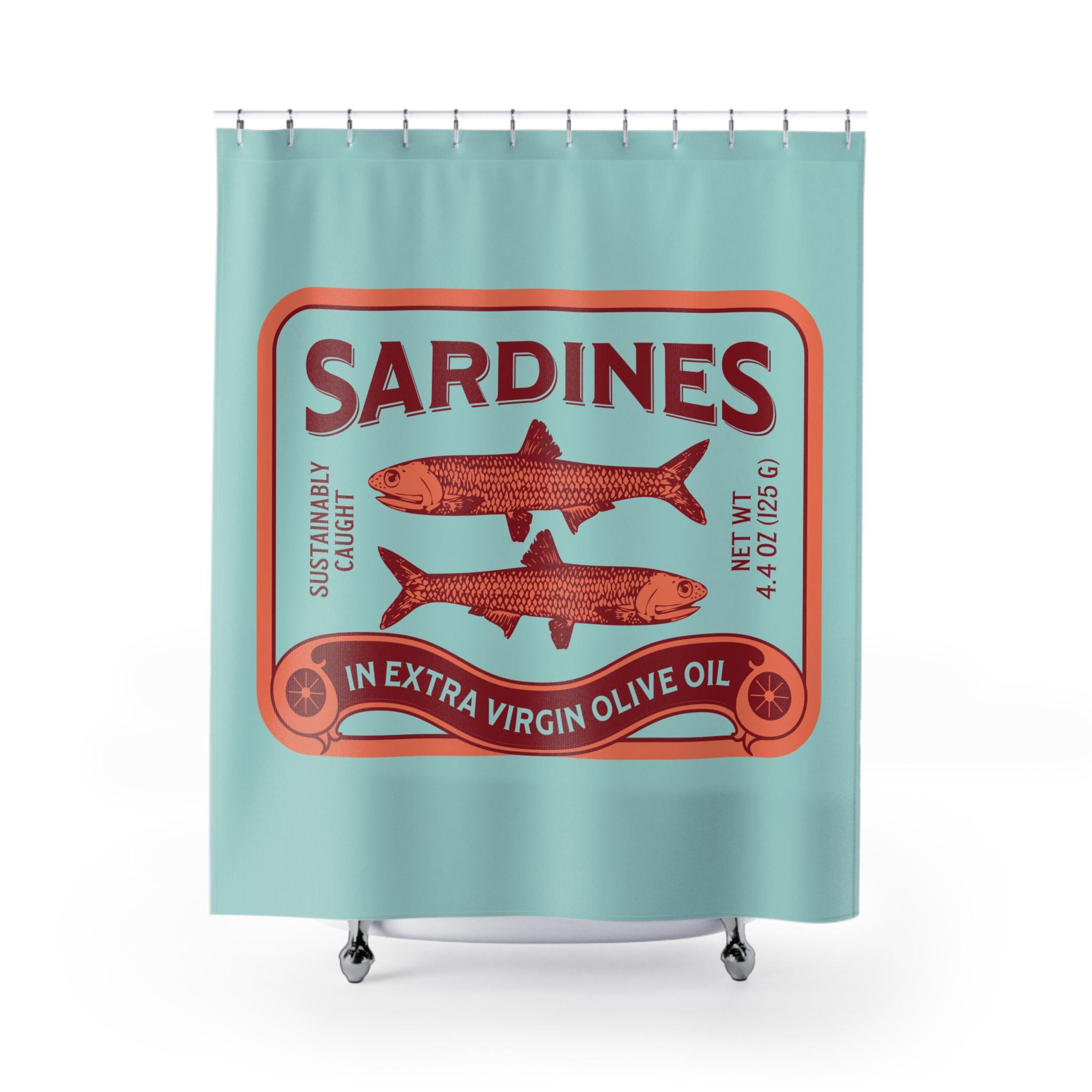 Set Bagno 4 Pezzi Con Tema Pesca | Tenda Doccia 182x182 Cm, Tappeti E Copriwater | Morbido Velluto E Oxford Impermeabile