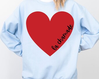 【新品・未使用】thevirgins lame heart logo sweat La Chamade Sweatshirt, Wild Love Shirt, Red Heart Gift