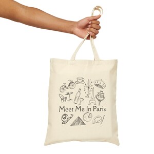 Paris Gift Paris Tote Bag Paris Heart Bag French Tote
