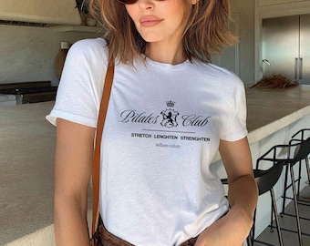 Pilates Club graphic tee, old money culture pilates shirt, trendy reformer lover gift, pinterest aesthetic weekend vibes outfit, athleisure