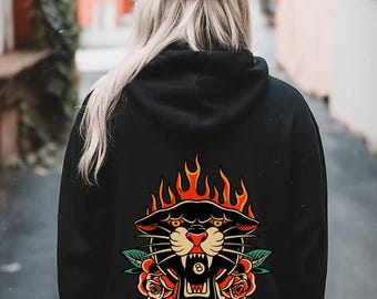 good luck back print hoodie, 8 ball leopard shirt, lucky you, lucky me, grunge aesthetic tattoo sweatshirt, 777 gift, trendy karma clothing