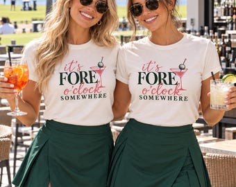 Women's golf shirt, it's fore o'clock somewhere golfer tee, ladies golfing league matching shirts, tournament outfit, 19th hole lover gift