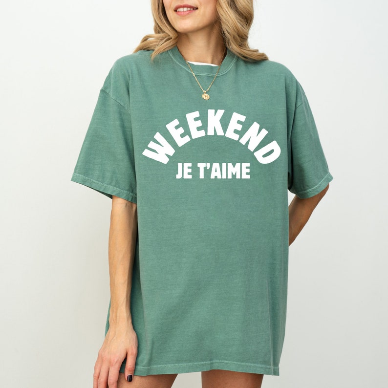 Weekends Je Taime Tahirt, Retro French Girl Tee, Sunday Mornings Shirt ...