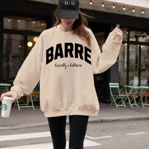 Barre sweatshirt, funny barre instructor shirt, barre babe gift, basically a ballerina shirt, trendy workout apparel, workout group shirts