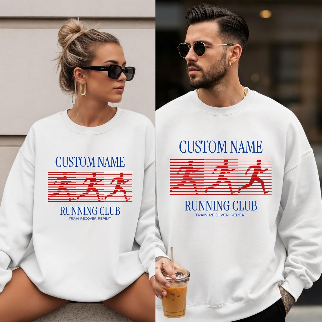 Custom Run Club Sweatshirt, Personalized Running Shirt, Marathon Runner ...