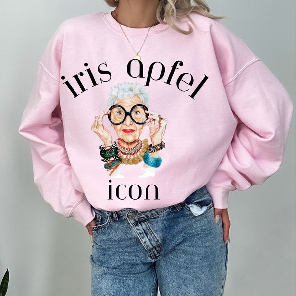 Iris Apfel sweatshirt, RIP fashion icon clothing, fashion legend apparel, fashionista shirt, in remembrance of Iris Apfel gift