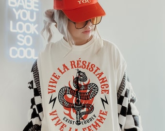 vive la resistance tee, vive la femme shirt, trendy feminist apparel, activism clothing, radical women, womens rights tee, exist loudly tee