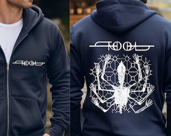 Tool Band zip up hooded sweatshirt, grunge bank hoodie, punk band concert tour clothing, sober fan gift, tool alternative concert apparel