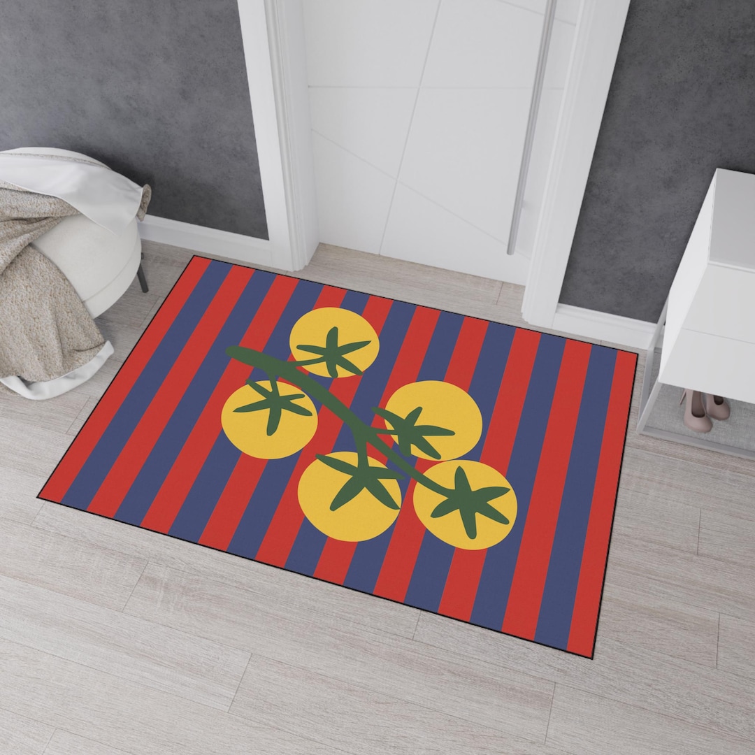 Tomatillo Rugs Colorful Tomato Floor Mat, Tomato Girl Summer Area Rug, Indoor/outdoor ...