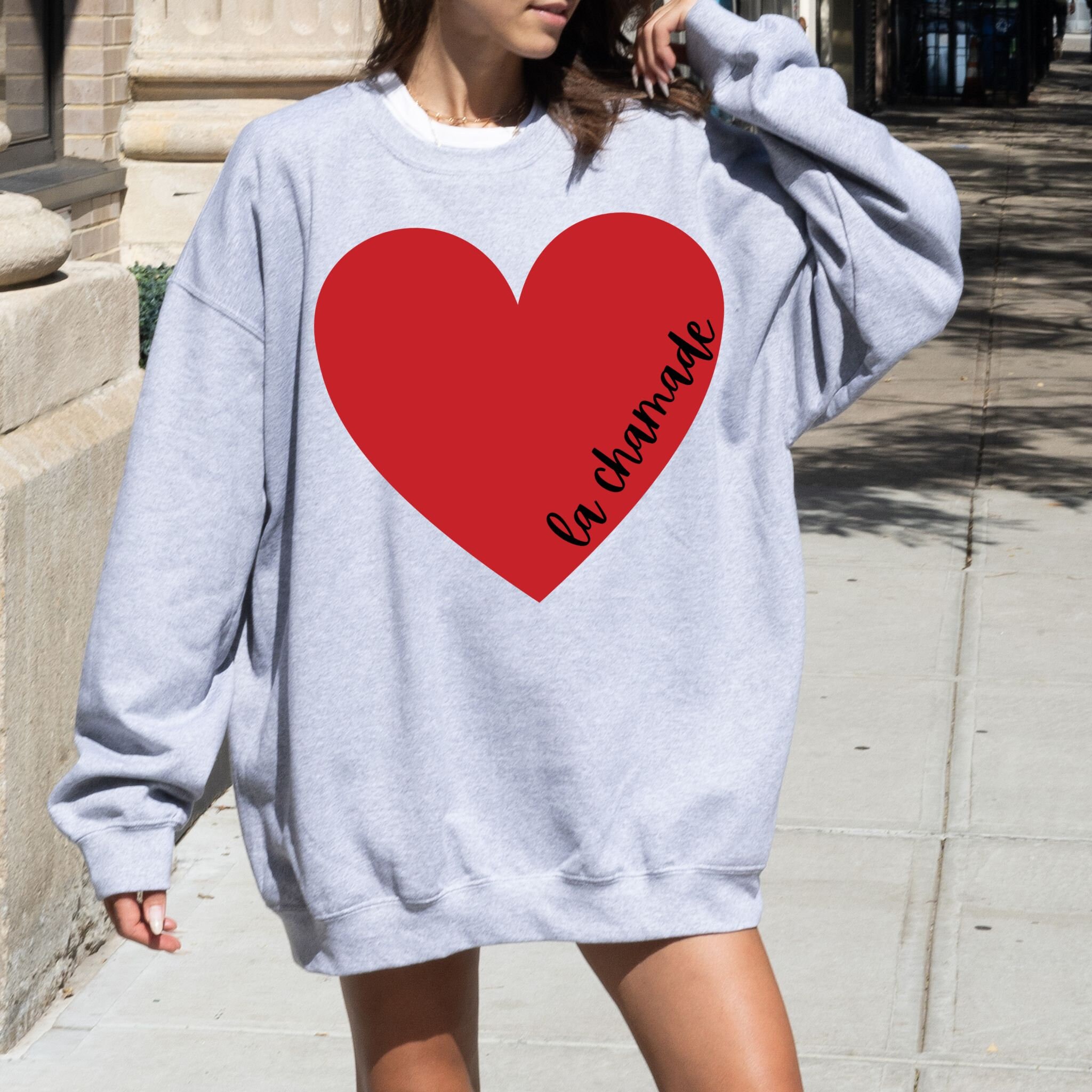 トップス the virgins lame heart logo sweat Beige Sweater Heart Artwork