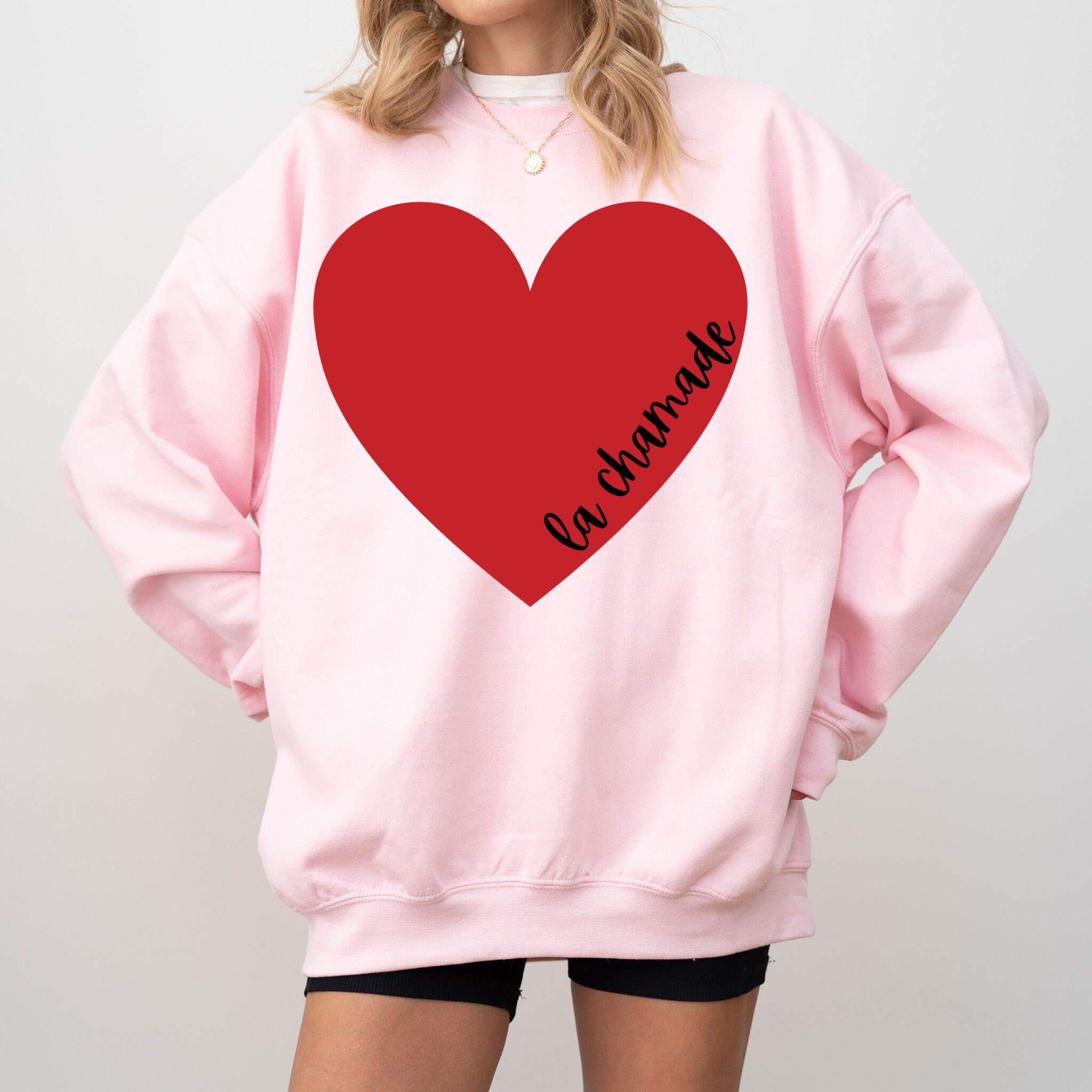 【新品・未使用】thevirgins lame heart logo sweat La Chamade Sweatshirt, Heart Valentines Day Sweater, Gift