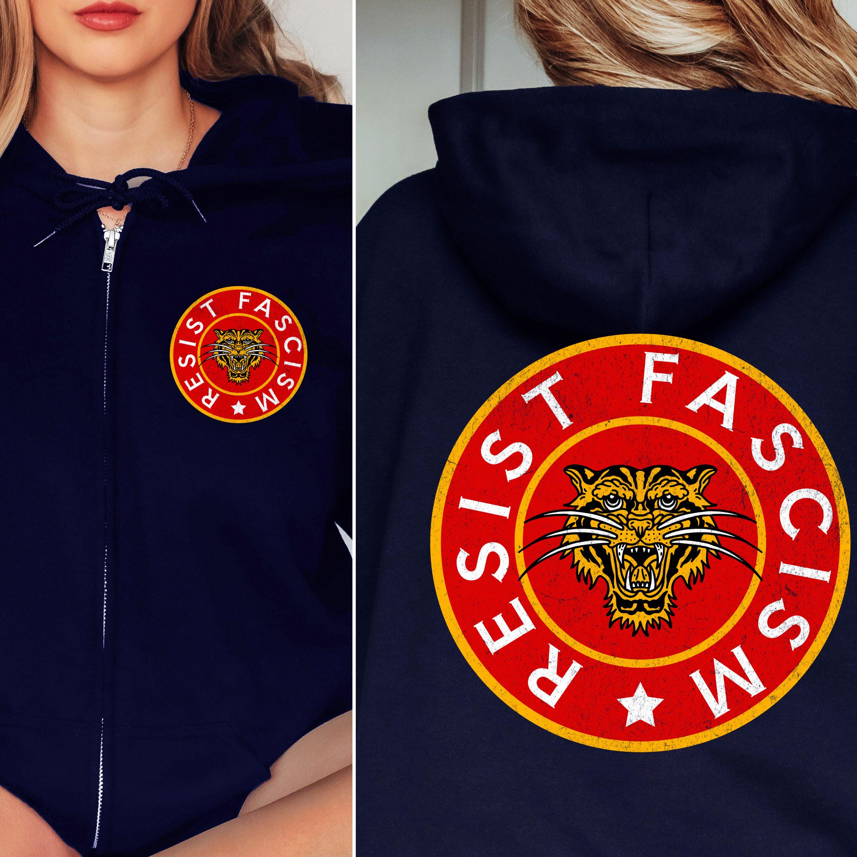 Resist Fascism Zip up Hoodie, Resistance Sweatshirt, Liberal Apparel ...