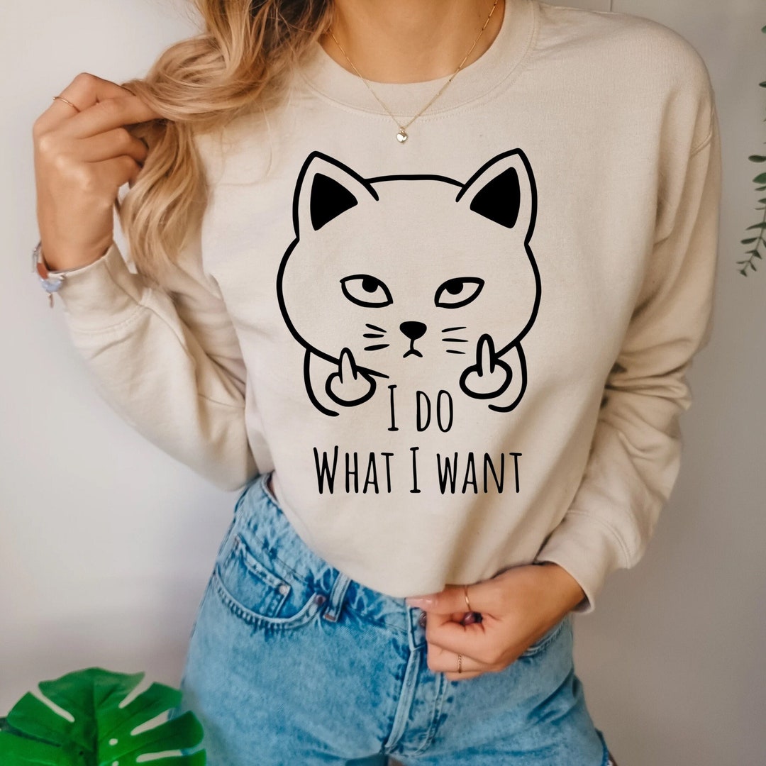 Funny Cat Middle Finger Shirt Crazy Cat Lady Clothing Gift Etsy