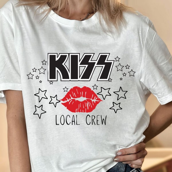 Retro big lips graphic tee, retro rock and roll band tshirt, rocker chic aesthetic tee, 80s band, 90s classic rock, local crew concert tour