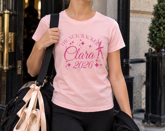 Camiseta Clara 2026, camiseta de balé Quebra-Nozes, blusa para bailarina principal, presente para bailarina, roupa para apresentação de Natal, roupa para ensaio de dança