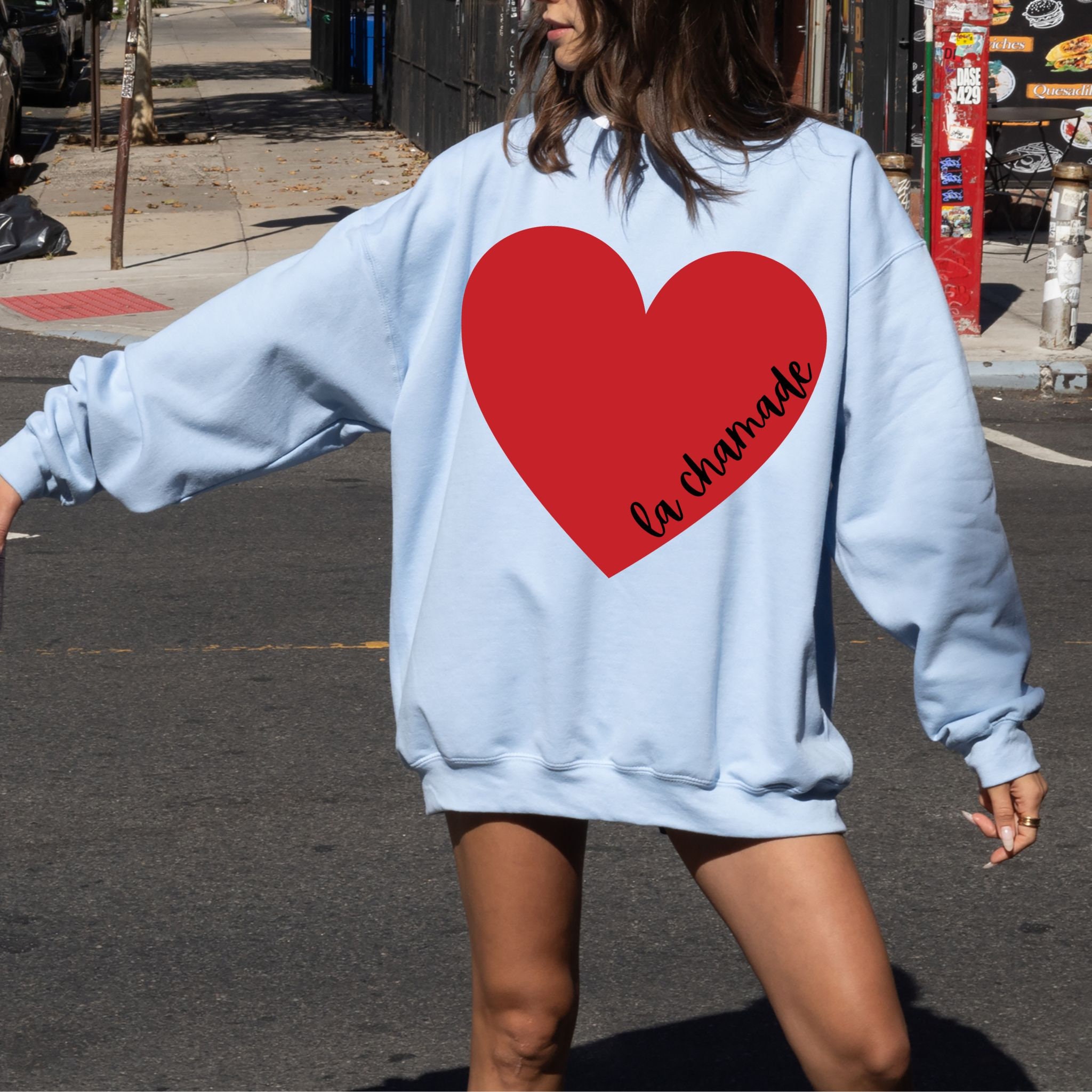 La Chamade Sweatshirt, Wild Love Shirt, Red Heart Gift