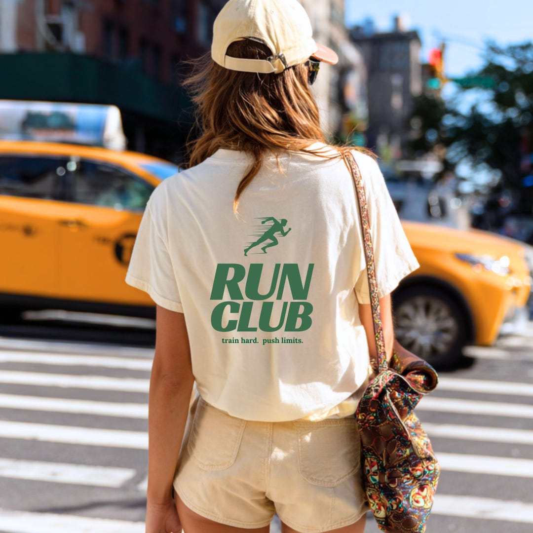 Run Club Tee, Back Print Running Shirt, Marathon Training Group Shirts ...