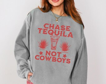 Moletom tequila, camisa de cowboy desgastada, roupa de cowgirl com estética retrô, roupa para show de música country, camisetas para viagem de garotas em Nashville