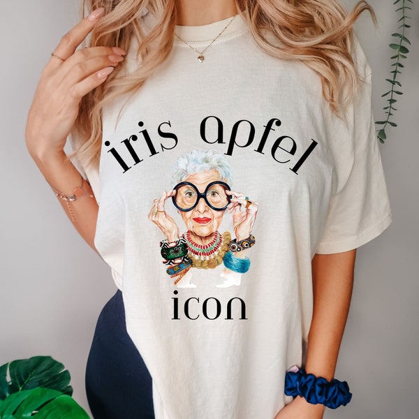 Iris Apfel Tshirt, RIP fashion legend clothing, fashion icon apparel, fashionista gift, fashion lover shirt, remembrance of Iris Apfel gift