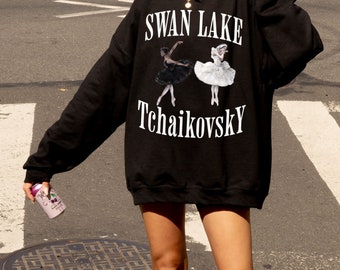 Swan Lake Ballet sweatshirt, trendy balletcore clothing, classical ballerina gift, Tchaikovsky pointe dancer shirt, in my ballet era gift