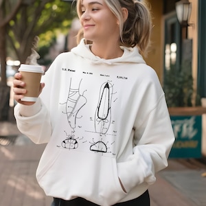 Spitzenschuh Patent Kapuzensweatshirt, erster Spitzenschuh passendes Hemd, Geschenk für Spitzenschuh, Ballettkleidung, trendiges Balletttänzer-Shirt
