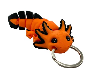 Porte-clés Axolotl - Porte-clés articulé axolotl pour bébé mignon, imprimé en 3D, Fidget