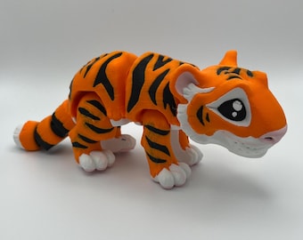 Jouet articulé Tiger Fidget imprimé en 3D - Plusieurs couleurs