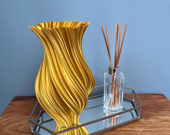 Vase élégant imprimé en 3D, fleur séchée, vase décoratif moderne, tourbillon minimaliste
