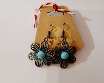 Ohrringe Hängeohrringe Blume Geschenk Schmuck Handmade Vintage Boho Accessoires