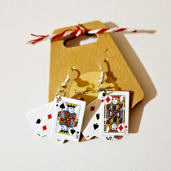Ohrringe Spielkarten Karten Hängeohrringe Geschenk  Schmuck Poker