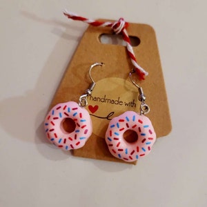 Ohrringe Hängeohrringe Donut Geschenk Sommer Geburtsatg Party Süßigkeiten Schmuck Rosa