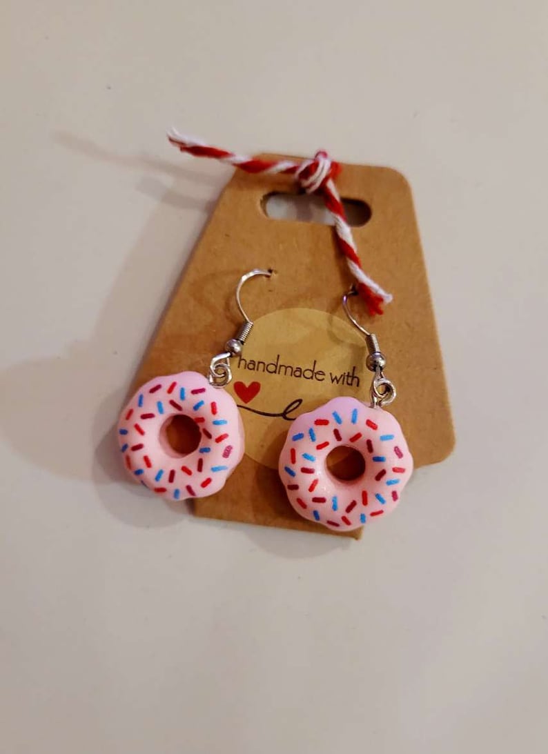 Ohrringe Hängeohrringe Donut Geschenk Sommer Geburtsatg Party Süßigkeiten Schmuck Rosa