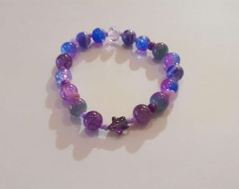 Armband Handmade Lila-Blau-Rosa-Grün Geschenk Schmuck