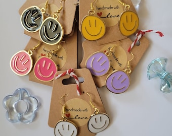 Ohrringe Hängeohrringe Smiley Geschenk Sommer Geburtstag Schmuck Mode Accessoires Bunt