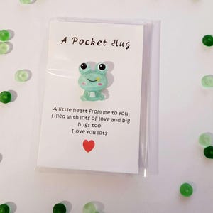 Kleine Karte Frosch Glücksbringer Wünsche Mitbringsel Geschenk Geburtstag Freunde Dunkelgrün