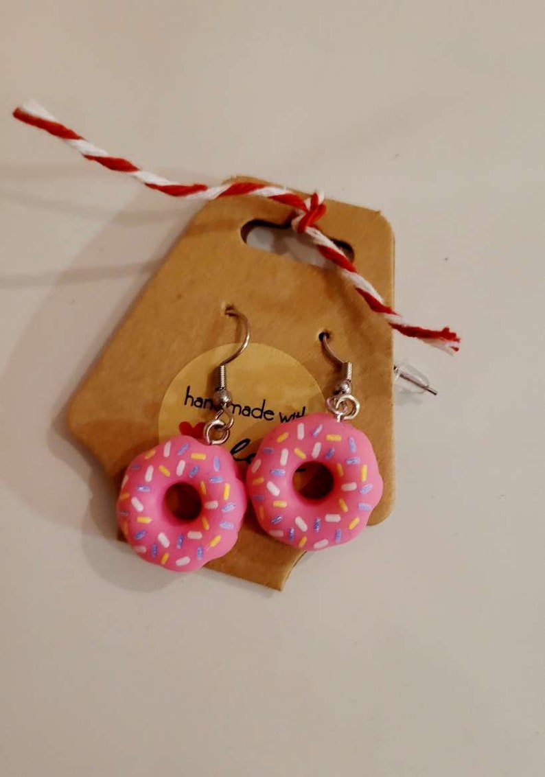 Ohrringe Hängeohrringe Donut Geschenk Sommer Geburtsatg Party Süßigkeiten Schmuck Pink
