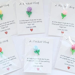 Karte Kleine Karte Blume Tulpe  Glücksbringer Wünsche Mitbringsel Geschenk Geburtstag Freunde