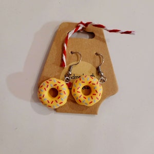 Ohrringe Hängeohrringe Donut Geschenk Sommer Geburtsatg Party Süßigkeiten Schmuck Gelb