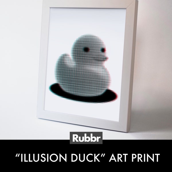 Illusion Duck, Art Print - Collectible Rubber Duck Illustration - Whimsical Home Decor Print