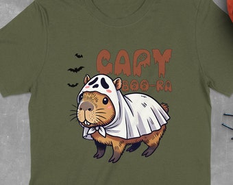 Camiseta divertida de Halloween con capibara, linda camiseta con disfraz de capibara para Halloween, ropa espeluznante de otoño, camiseta gráfica para amantes de los animales, camiseta de regalo