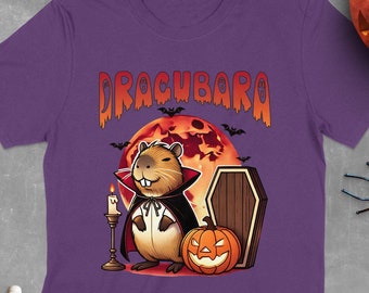 Camiseta divertida de Halloween con capibara, linda camiseta con disfraz de capibara para Halloween, ropa espeluznante de otoño, camiseta gráfica para amantes de los animales, camiseta de regalo