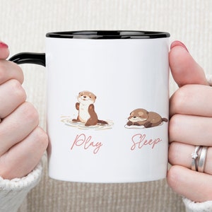 Cute Kawaii Mug Otters Mug Cute Coffee Mug Gift For Otter Lover Sea Otter Funny Mug For Her Otter Gift Funny Gift For Moms Day Gift