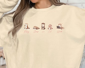 Cute Otter Sweatshirt Cute Sweatshirt Gift For Otter Lover Sea Otter Funny Sweater For Her Otter Gifts Otter Sweater Funny Gift For Her